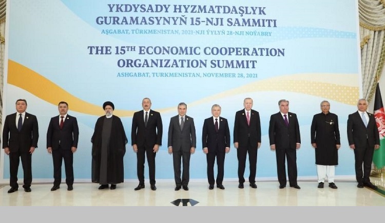 Heads of States of ECO Countries  gathered to attend 15th ECO Summit held on 28th Nov 2021 at Ashgabat, Turkmenistan